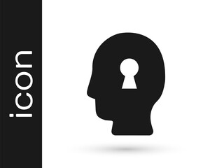 Black Solution to the problem in psychology icon isolated on white background. Key. Therapy for mental health. Vector