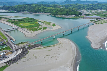 高知県高知市　仁淀川河口の風景