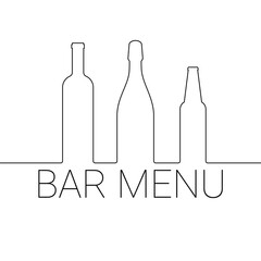 Bar menu template. Simple thin line icon