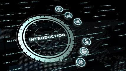 Business, Technology, Internet and network concept. virtual screen of the future and sees the inscription: Introduction