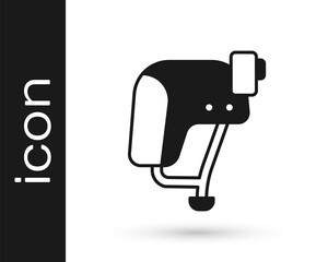 Black Skateboard helmet icon isolated on white background. Extreme sport. Sport equipment. Vector