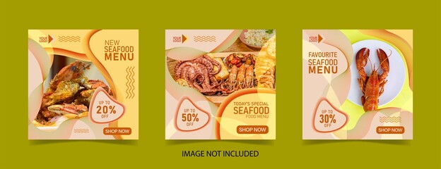 Social media post template for food menu promotion banner frame.