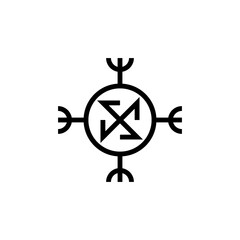 Ragnarok symbol line icon. Clipart image isolated on white background