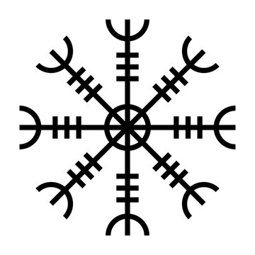 Aegishjalmur symbol icon. Clipart image isolated on white background