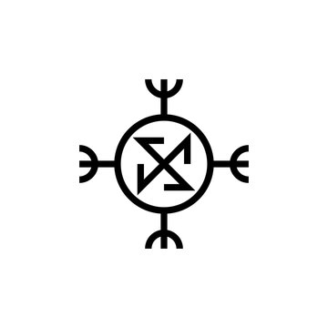 Ragnarok symbol line icon. Clipart image isolated on white background