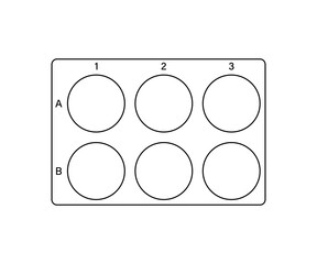 6 Well Plate template. Clipart image