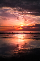 Purple sunset at the beach