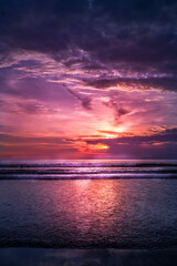 Purple sunset at the beach