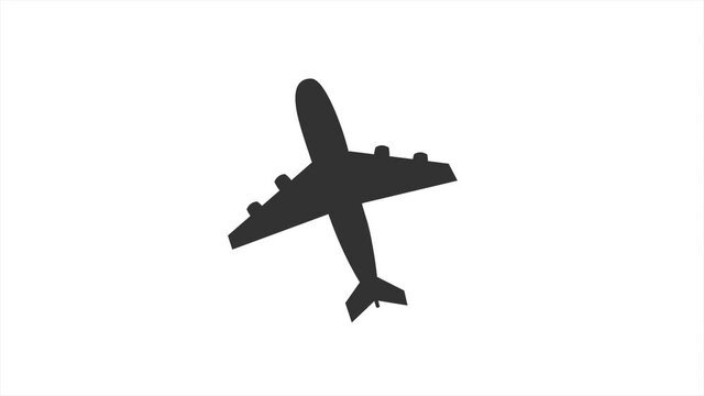 Plane icon in motion design 4k travel. Transportation concept. Motion design. 4K animated. 