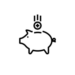 Earn points line icon. Clipart image isolated on white background