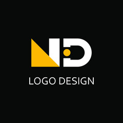 nd letter for logo design, n and d letter logo design template