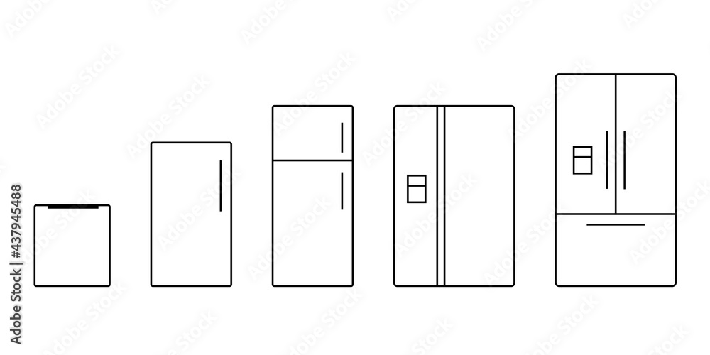 Canvas Prints refrigerator sizes chart line icon. clipart image isolated on white background