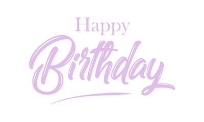 Happy birthday text. Exquisite greeting card, banner in pink.