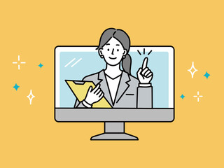 ビジネス イラスト(女性、見積、投資、交渉、売込、相談、調査、アンケート、営業、金融、契約、プラン、セールス、パソコン、サービス) Business illustrations (investment, negotiation, questionnaire, sales, finance, contracts, plans, sales, personal computers, services)