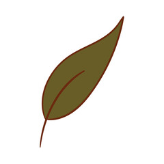 Ecology leaf concept. Isolated on white background. Vector botanical illustration. Hand-drawn doodle floral elements. Spring and summer flower and plant vector in line art outline style. 