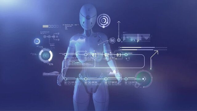 Android works with virtual array of infographic data.