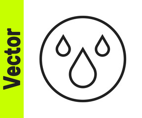 Black line Water drop icon isolated on white background. Vector
