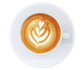 カフェラテ ラテアート イラスト リアル 真上 俯瞰 