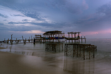 Morning view in Bang Hoi Beach, Songkhla, Thailand.