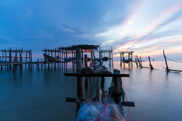 Morning view in Bang Hoi Beach, Songkhla, Thailand.