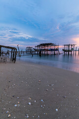 Fototapeta na wymiar Morning view in Bang Hoi Beach, Songkhla, Thailand.