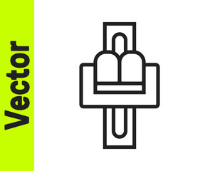 Black line Attraction carousel icon isolated on white background. Amusement park. Childrens entertainment playground, recreation park. Vector