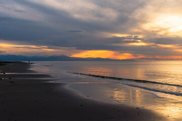 Fototapeta na wymiar Whidbey Island Beach at Sunset