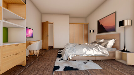 Interior of a bedroom - luxury apartments