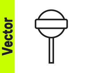 Black line Lollipop icon isolated on white background. Food, delicious symbol. Vector