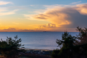 Crashing Cloud Sunset Over Admiralty Inlet