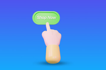 Shop Now 3d hand render