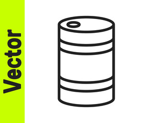 Black line Metal beer keg icon isolated on white background. Vector