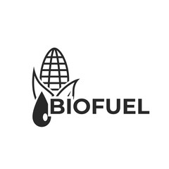 biofuel logo. drop of fuel and corn. eco friendly industry and alternative energy symbol