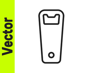 Black line Bottle opener icon isolated on white background. Vector