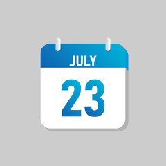 White daily calendar Icon July in a Flat Design style. Easy to edit Isolated vector Illustration.