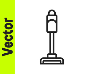 Black line Vacuum cleaner icon isolated on white background. Vector