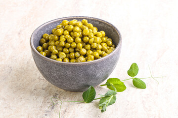 Marinated Green peas in the bowl