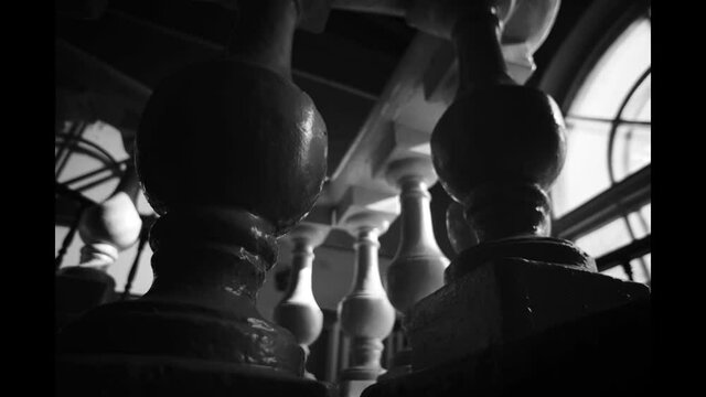 Balustrade. Elements of architecture. Stalinist Empire style. Timelapse.