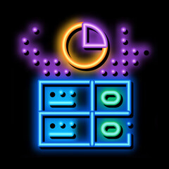 long data storage neon light sign vector. Glowing bright icon long data storage sign. transparent symbol illustration