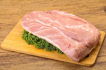 Raw pork loin for cooking