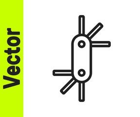 Black line Tool allen keys icon isolated on white background. Vector