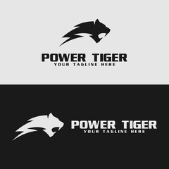 tiger power logo vector design. logo template