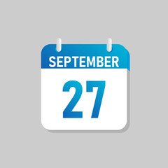 White daily calendar Icon September in a Flat Design style. Easy to edit Isolated vector Illustration.