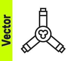 Black line Skateboard Y-tool icon isolated on white background. Vector