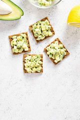 Avocado eggs salad on bread