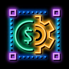 cash account credentials neon light sign vector. Glowing bright icon cash account credentials sign. transparent symbol illustration