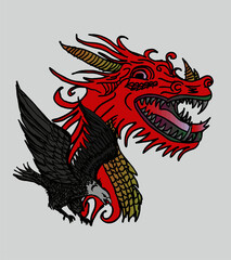 dragon graphic design vector art