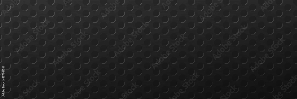 Poster dark hexagonal tracery background.