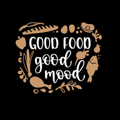 Healthy nutrition inspirational quote. Hand drawn motivational phrase.