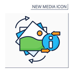 Gifs color icon. Graphics interchange format. Animated picture. Information space. New media concept. Isolated vector illustration